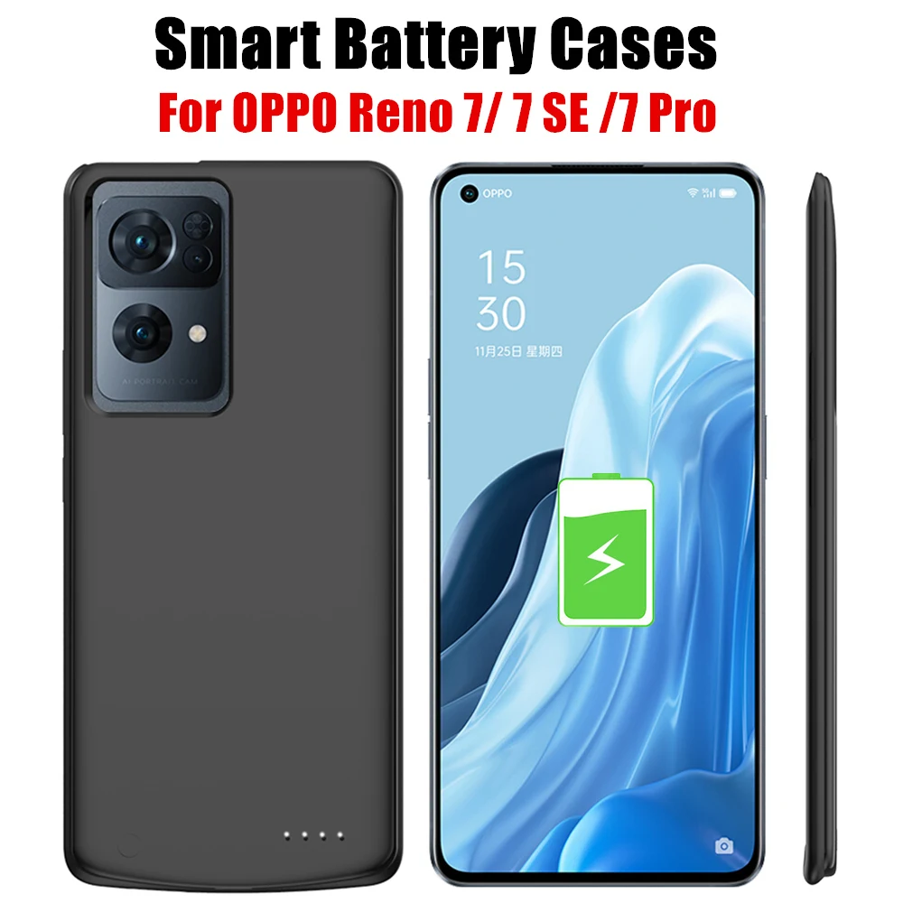 10000mAh For OPPO Reno 7 7Pro Battery Charger Cases 6800mAh External Battery Power Bank Cover For Reno 7SE Charging Case