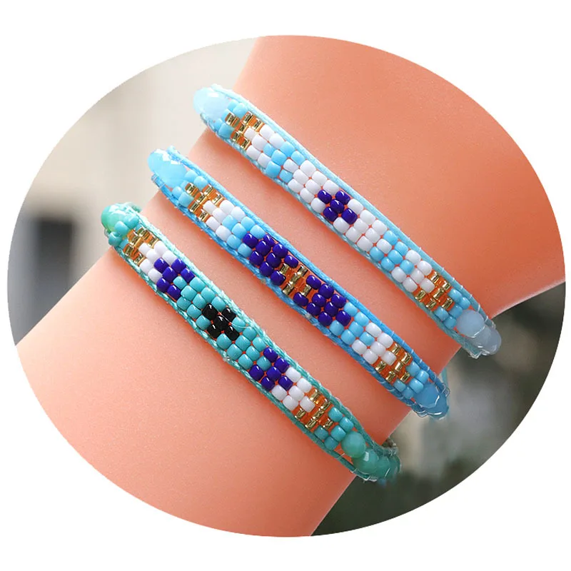 BLUESTAR woven Bracelet MIYUKI Beads Bracelet 2020 Women Jewelry Crystal Bracelets Adjustable Rope Chain Bohemian bangle