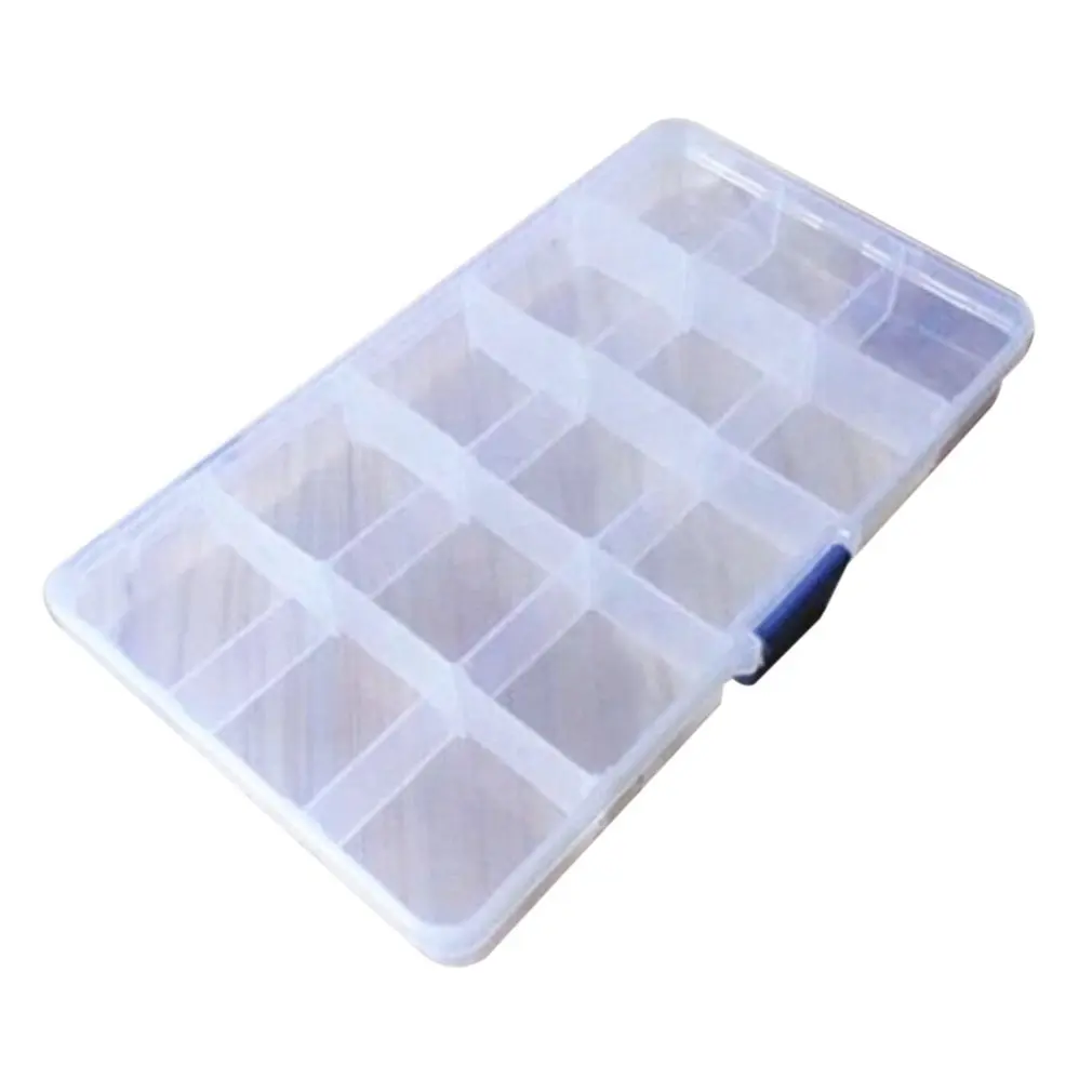 15 Grid Creative Storage Box With removable dividers Valuables Jewellery Cash Clear Plastic Box Organizer Storage Container