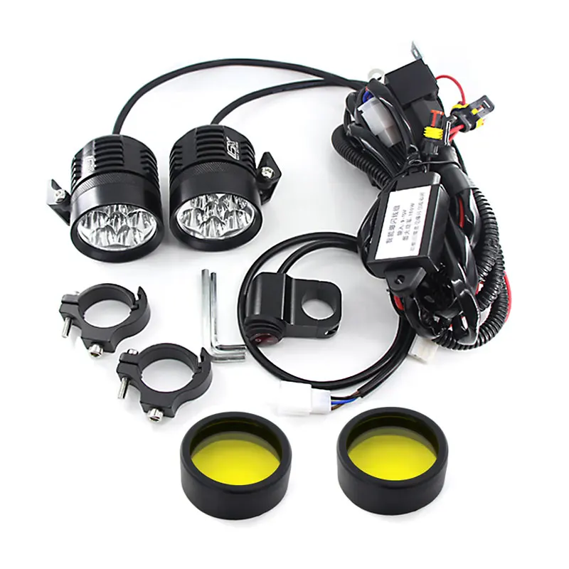 

2X New 3 Model Moto White Yellow 15600LM LED Motorcycle Headlight Fog Spot HeadLamp Spotlight Waterproof Motorbike Bulb