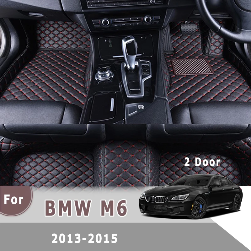 

RHD Custom Car Floor Mats For BMW M6 2 Door 2015 2014 2013 Auto Interiors Accessories Styling Leather Front And Rear Foot Pads