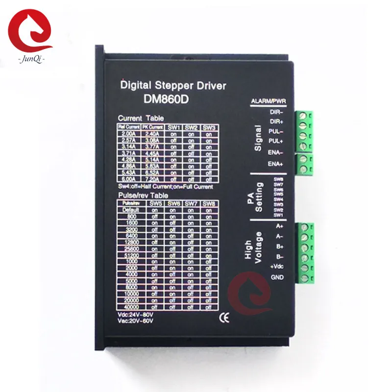 2-Phase Stepper Motor Driver DM860D 2.4-7.2A 24-80VDC for Nema 34 Stepper Motor CNC Drive