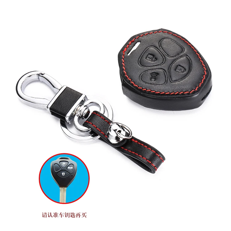 Leather Car Key Case bag For Toyota Yaris Venza Rav4 Matrix Corolla Avalo Scion Tc Camry Remote Cover Protector Auto Keychain
