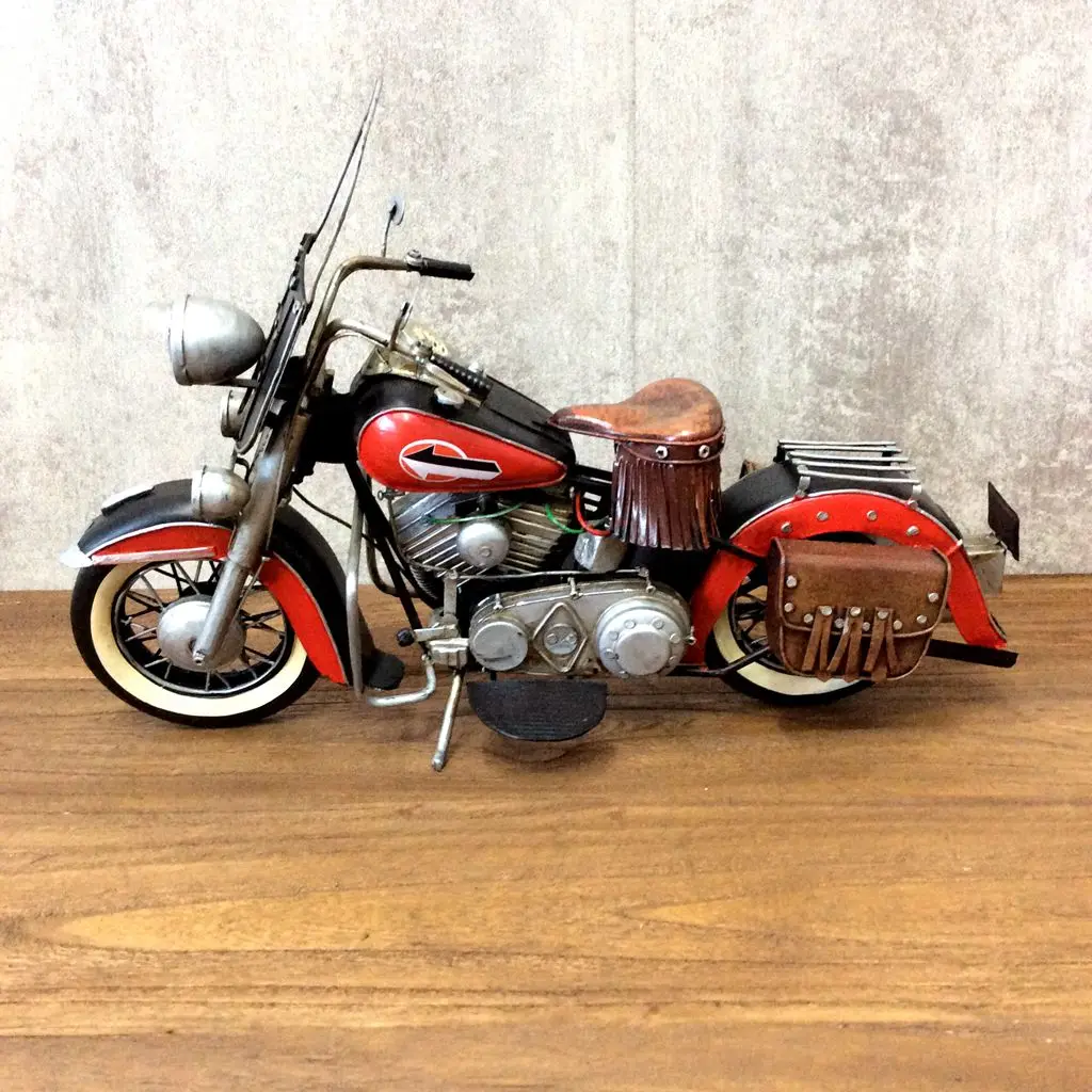 Car-Model-Toys Gifts Vintage Ornaments Iron Motorcycle Crafts Figurines Vehicle Bar Furnishings Kid Gift Home Decor Collection