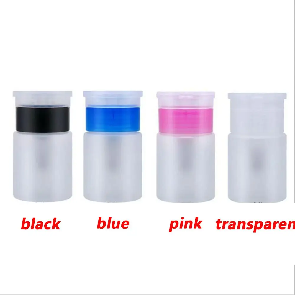 Woman Manicure UV Gel Cleaner Pump Dispenser Container Clean Acetone Empty Bottle Nail Polish Remover