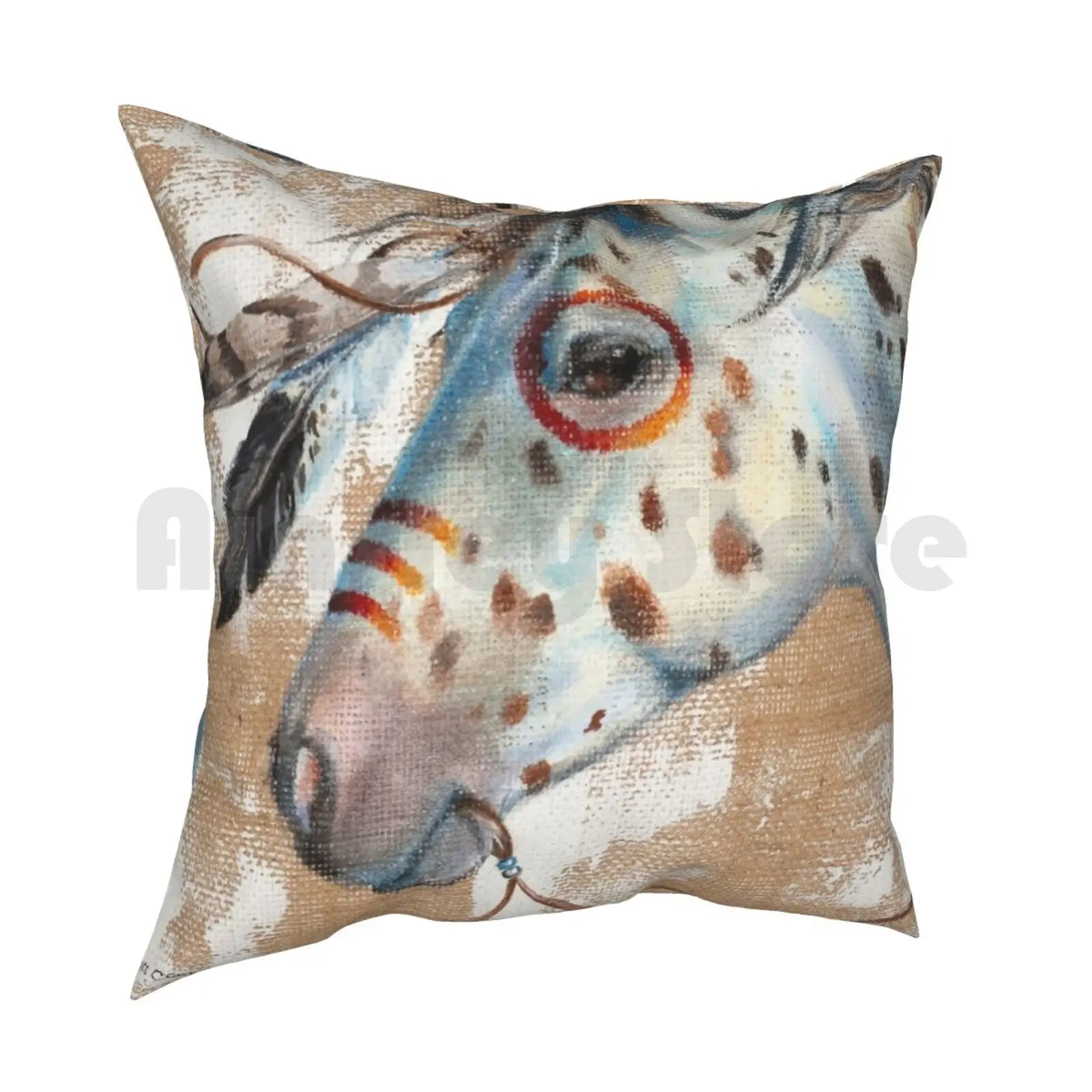 Ready For Battle Pillow Case Printed Home Soft DIY Pillow cover Animal Art Horses Appaloosa Horse War Horse Indian Cowboy