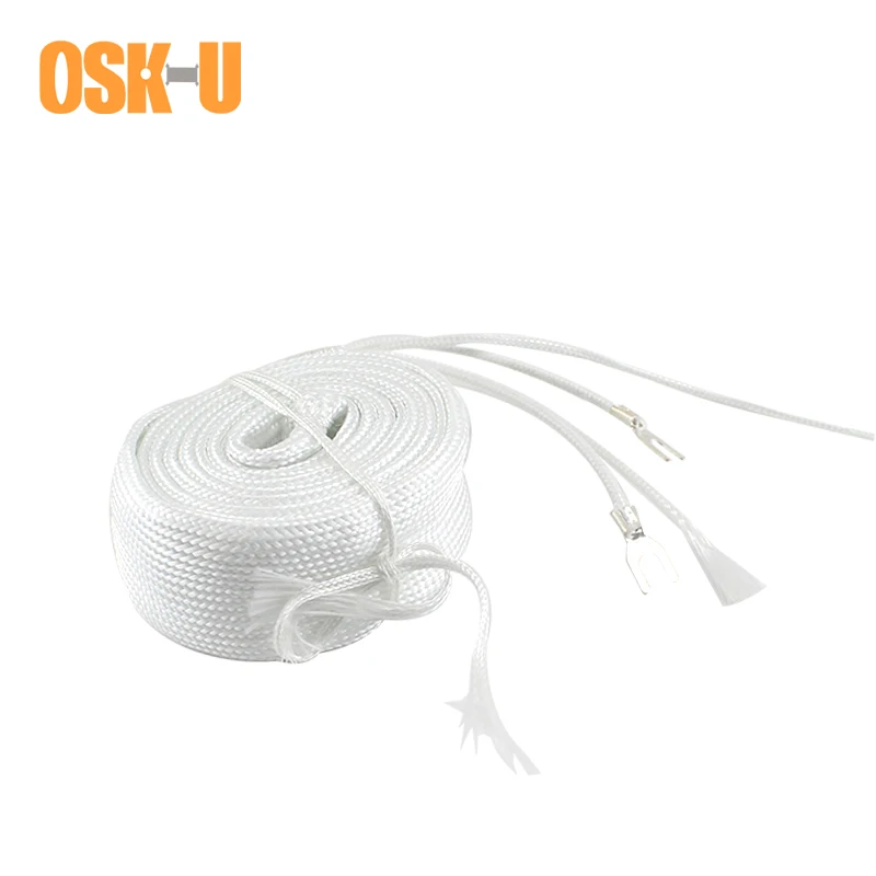 Fireproof Fiberglass Heating Belt Element 220V 0.5/1/1.5/2/2.5M Length 3cm Width Electric Heater Element for Pipeline