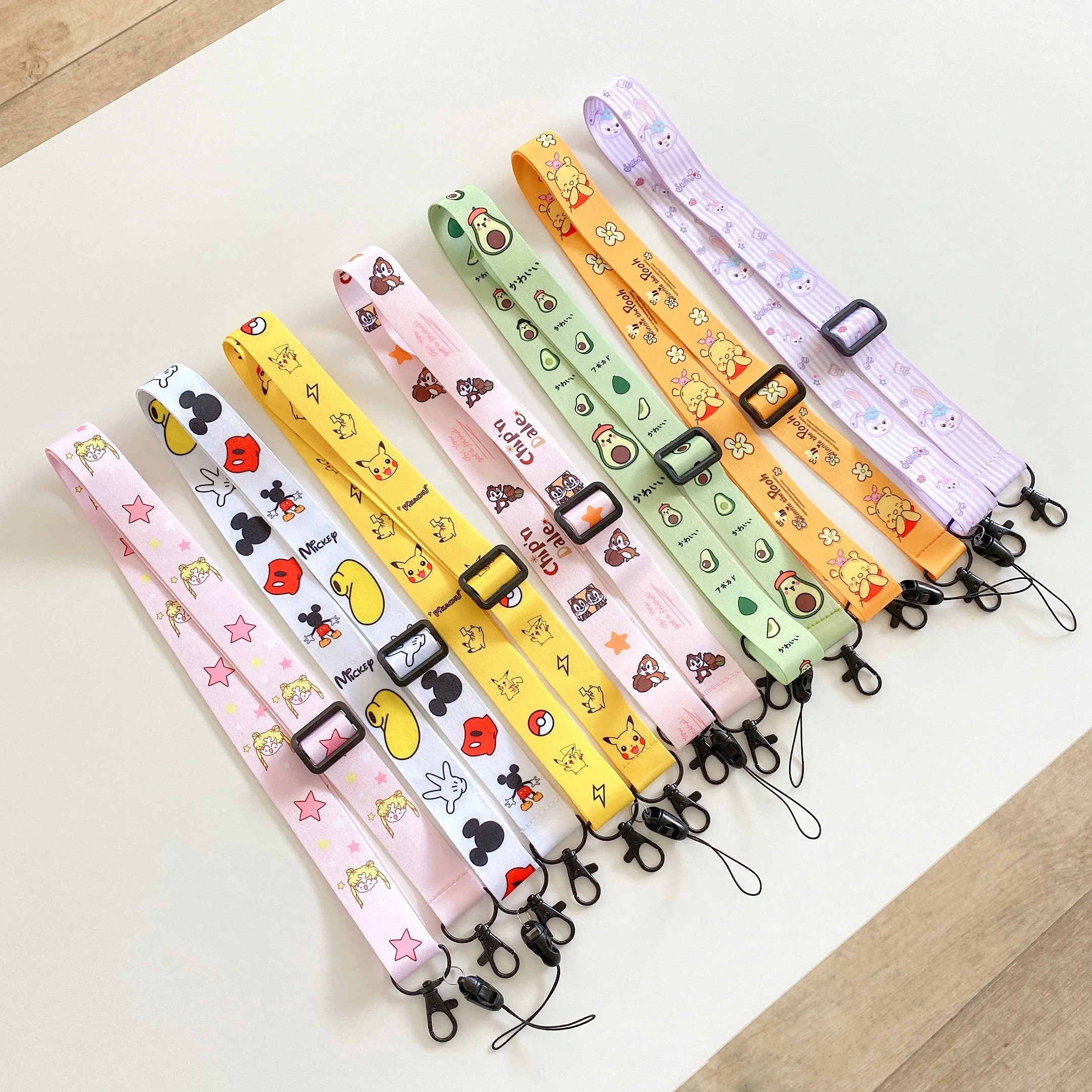 Cute Anime Neck Strap Charm Phone Lanyards For iPhone Samsung Huawei Mobile Phone Cases Straps Key Chains ID Cards