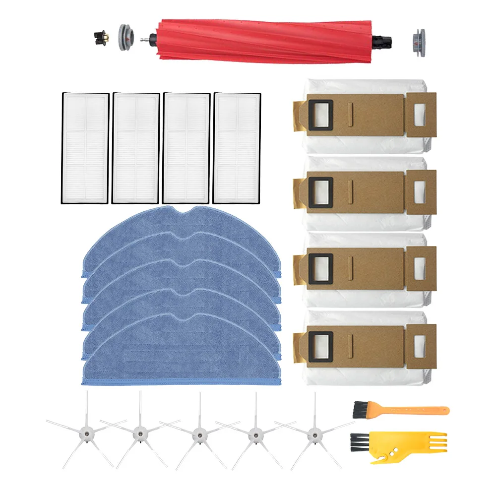 Substituição para xiaomi roborock s7/t7s mais saco de pano mop hepa filtro lateral rolo escova aspirador peças reposição acessórios