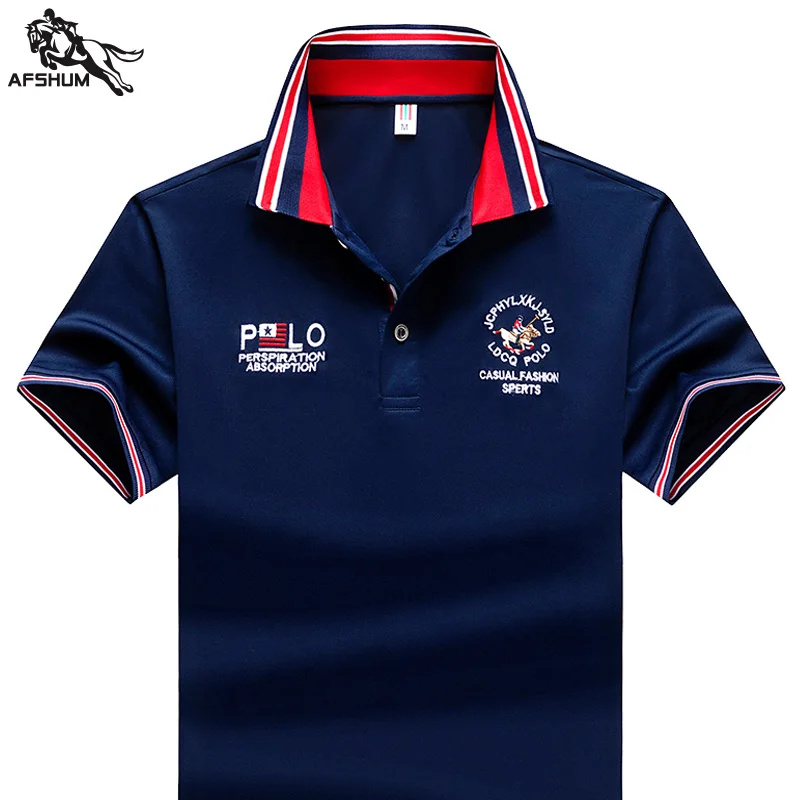 Polo Shirt men Summer New synthetic fiber Mens Short Sleeve Polo Shirt men Embroidered Business Casual Polo Shirt size M-4XL 832