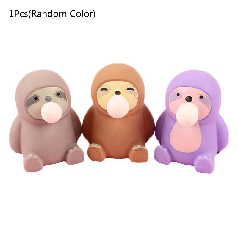 1PC Fidget Toy Lovely Sloth Squeeze Animal Spit Bubble Toy Party Favor Pressure Release Vent Ball for Kid Adults Children