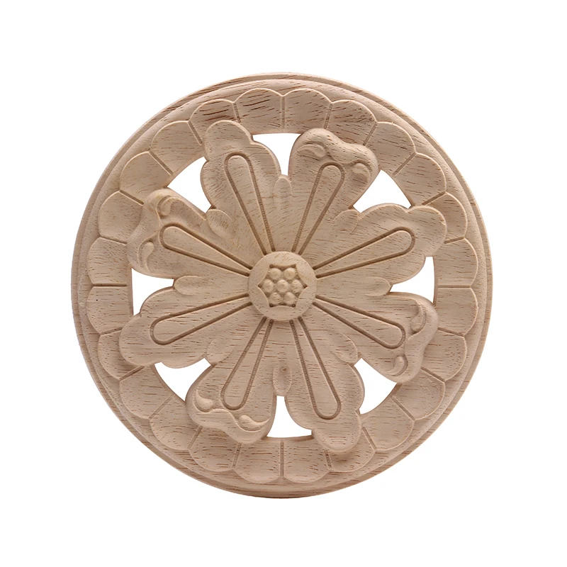Wood Applique Onlay Wood Decal  Wood Figurines Rubber Wood  Furniture Doors Walls Corner Home Carved Decor Unpainted Antique NEW
