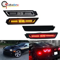 Lente ahumada delantera, ámbar y trasera, logo SS rojo, luz LED de posición lateral para Chevrolet Camaro 2010-2015, Reflector de parachoques, lámpara de posición lateral
