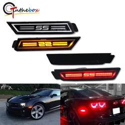 Smoked Lens Front Amber & Rear Red SS logo LED Sidemarker Light For 2010-2015 Chevrolet Camaro Bumper Reflector Side Marker Lamp