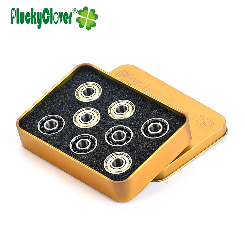 PluckyClover Skate bearing 608 with 7 Ceramic beads Inline Roller Skates Speed Skate Ceramic Ball Scooter Skateboard Bearing 608