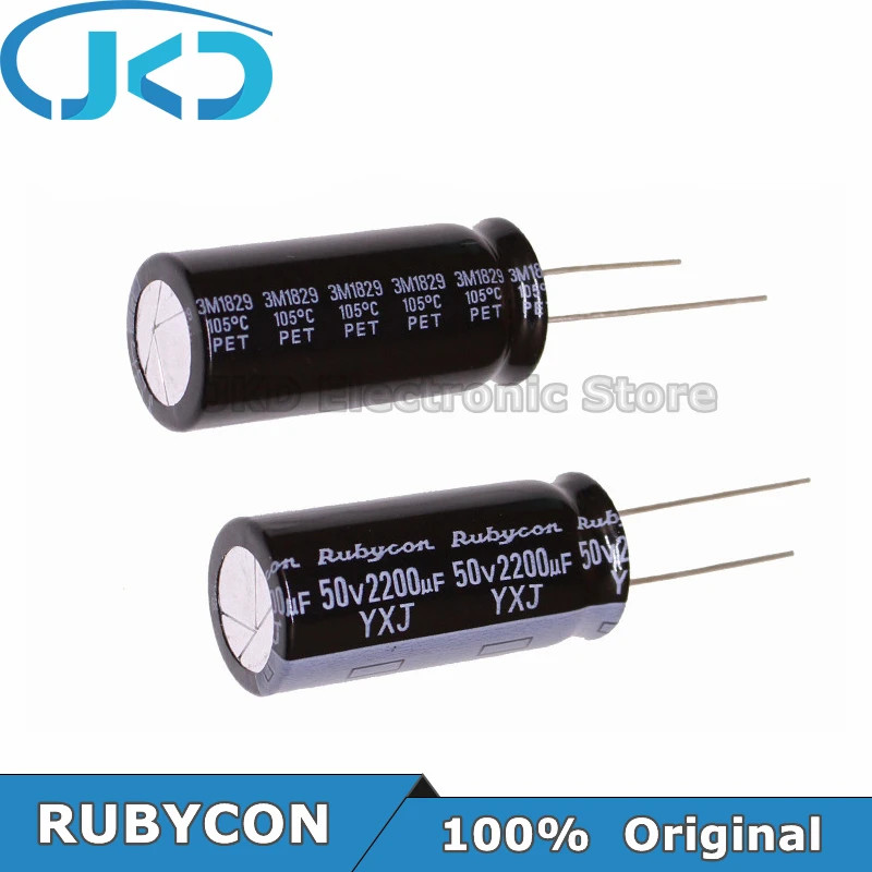 10pcs RUBYCON 2200UF 50V 16*35mm 2200UF50V 50V2200UF 16x35mm Aluminum Electrolytic Capacitor 100% Original