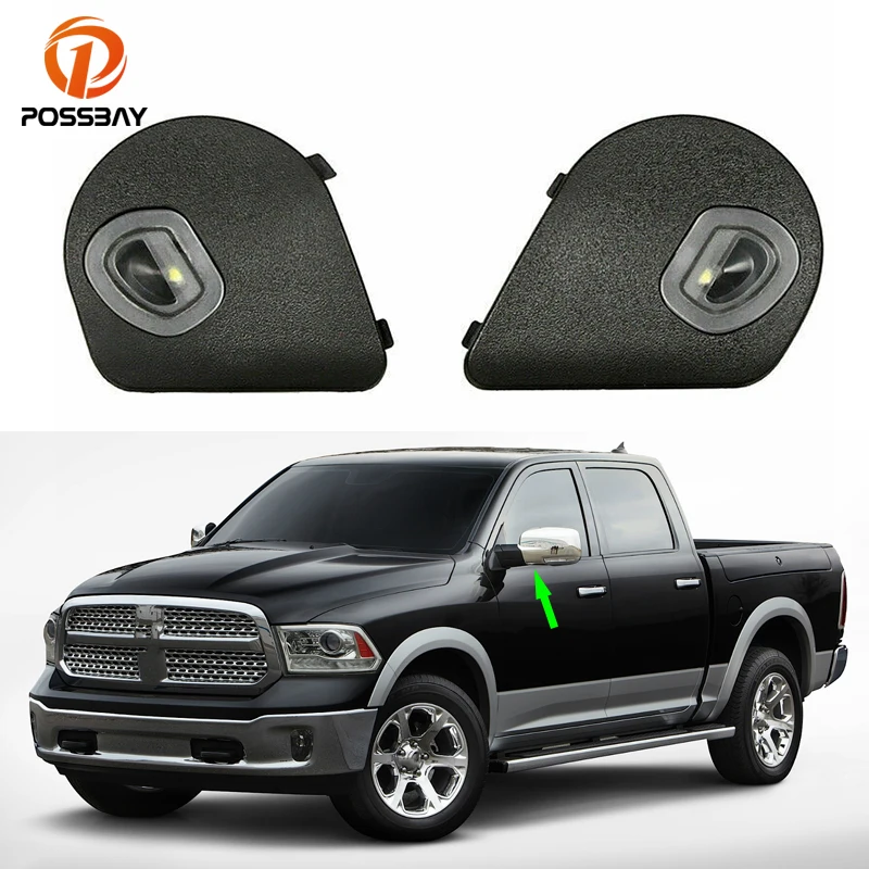 

1 Pair Left/Right Black LED Side Mirror Puddle Light for Dodge RAM 1500 2500 3500 4500 5500 2010-2019 Front Clear Color Lamp