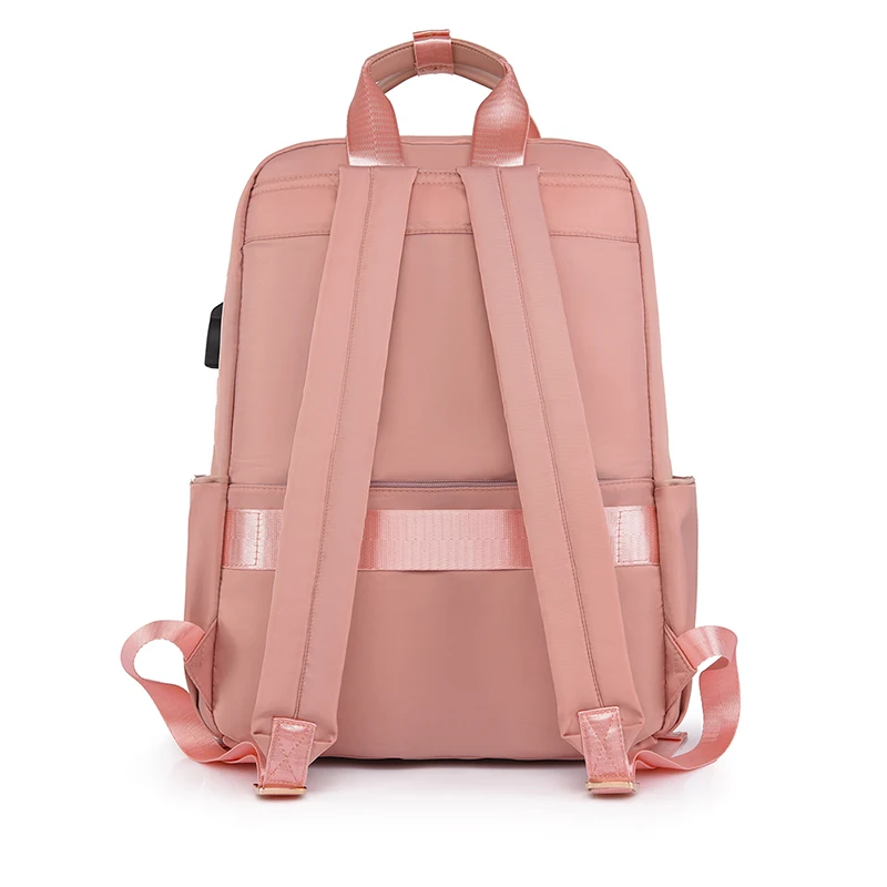 13 14 15 15.6 Inch Waterproof Nylon Backpack Ladies Laptop Bag with USB Interface For Notebook Tablet College Style