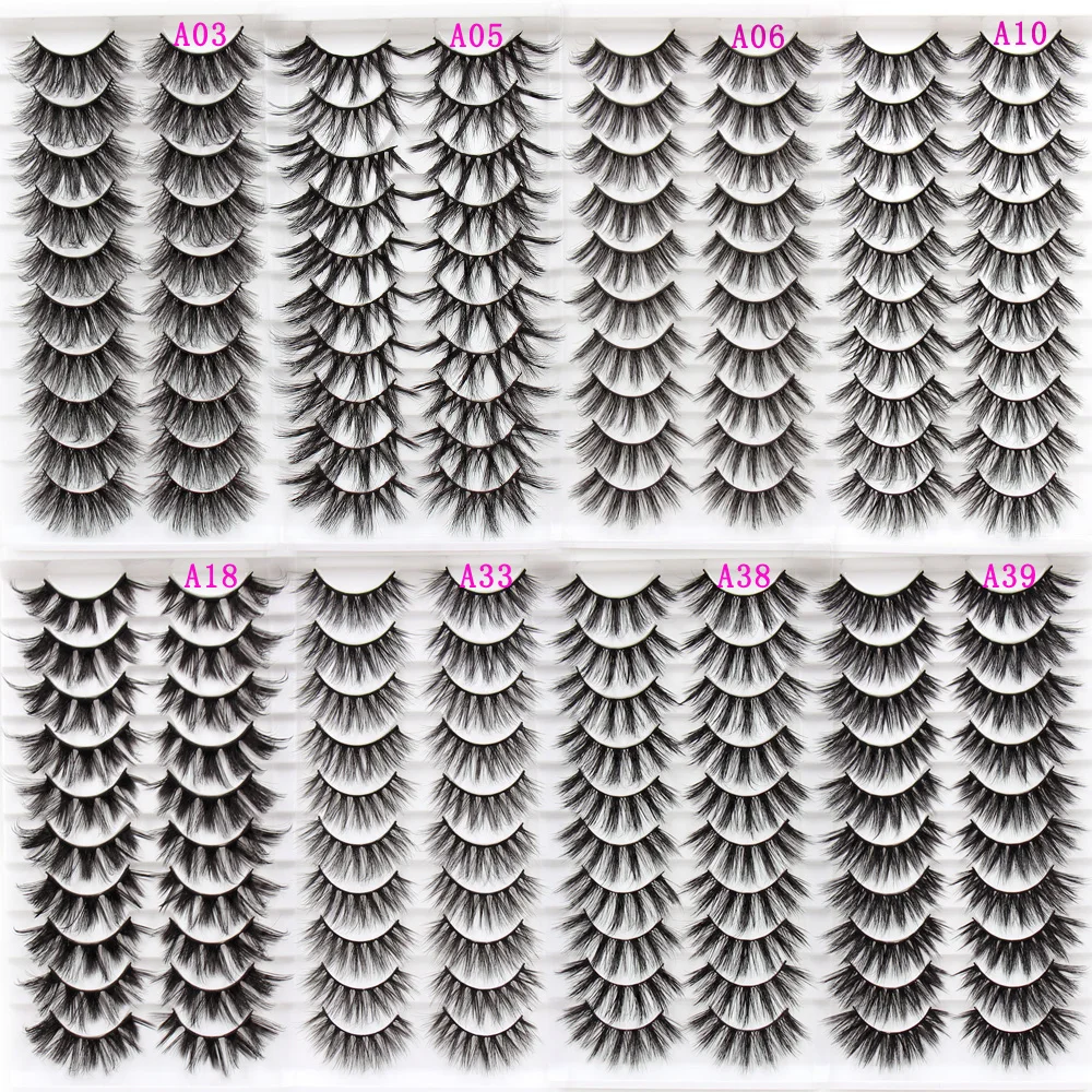 Makeup 3D Faux Mink Lashes Natural Fluffy False Eyelashes  Wholesale Wispy Thick Long  Natural Eye Makeup Tools Eye Lashes 3DA39