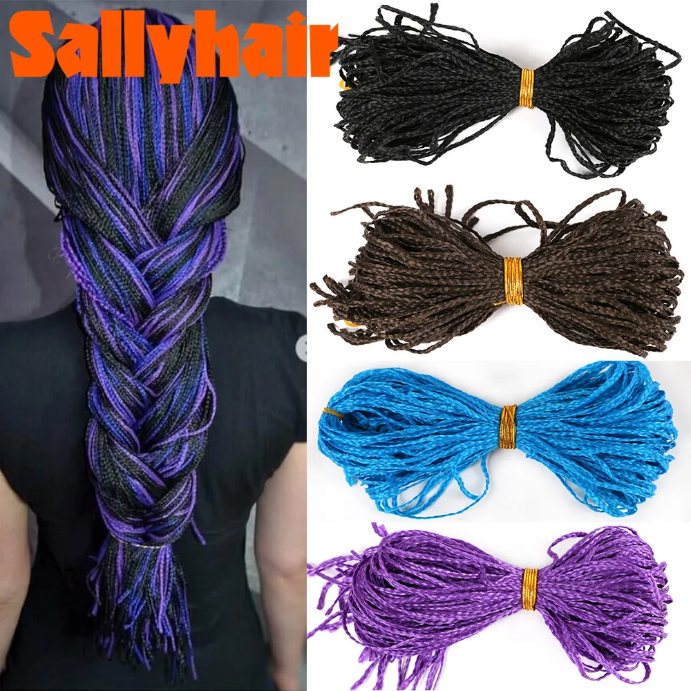 Sallyhair 28Inch Synthetic Crochet Zizi Box Braids Hair Long Hair Thin Box Braid 28 Roots/Pack Braiding Hair Extensions