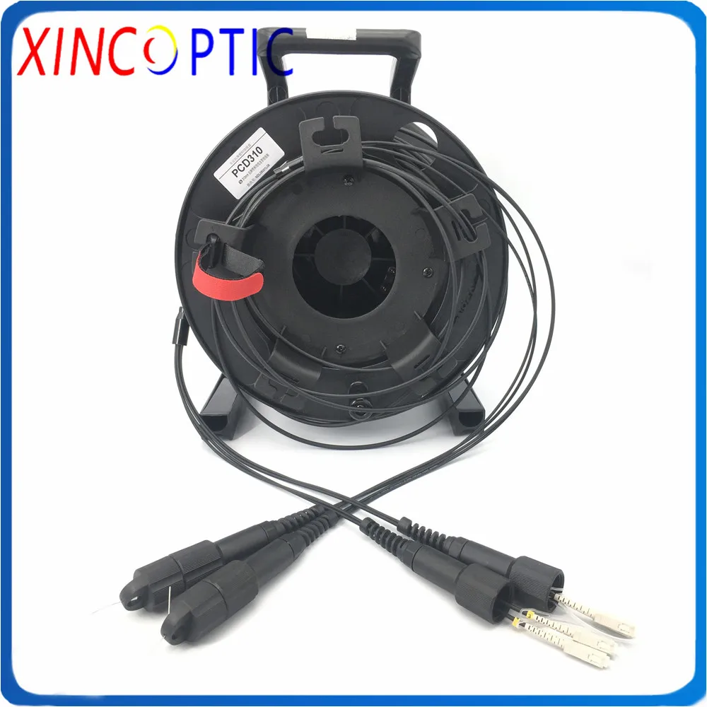 2C PDSC 4.0mm Multimode Armored Patch Cord,4Fiber 4C MM OM3-150 100M PDSCUPC Armored Optical Fiber Jumper Cable with PCD235 Reel