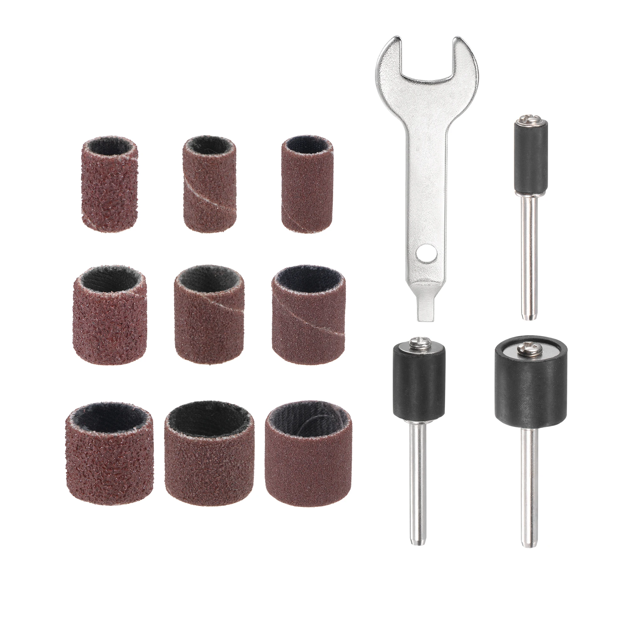 

307pcs Sanding Sleeves 80/120/240 Grit Sanding Drum Set Sanding Sleeves Sandpaper Kit with Drum Mandrels Wrench for Rotary Tool