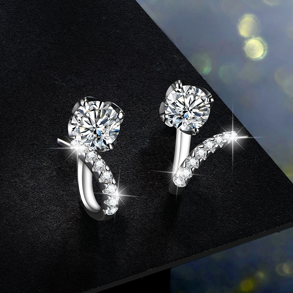 New Arrivals Moissanite Diamond Stud Earrings Sterling Silver Earrings Stud 925 Moissanite Earrings Engagement Jewelry for Women