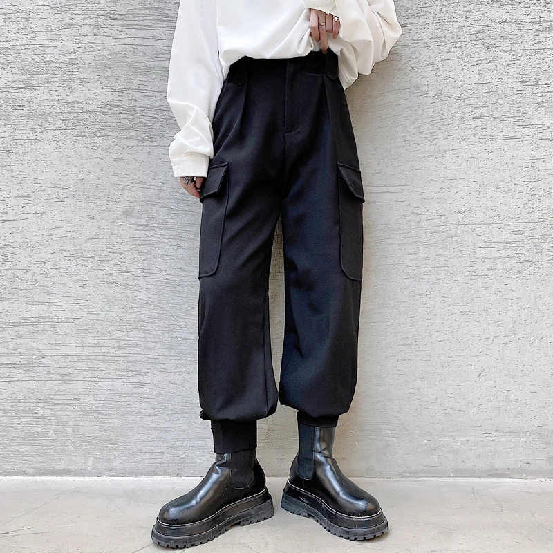 

Men's new spring bulky pocket cargo pants, urban youth fashion men's loose wide legs, large size Haren pants