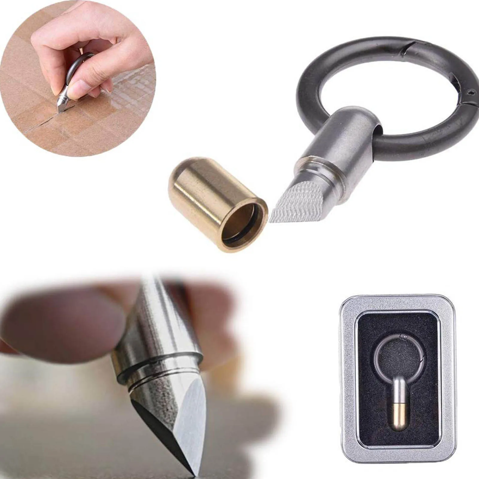 Mini Cutter Tool lPortable Stainless Steel Capsule Cutter stainless steel and brass cut scratch peel off stickers open cans