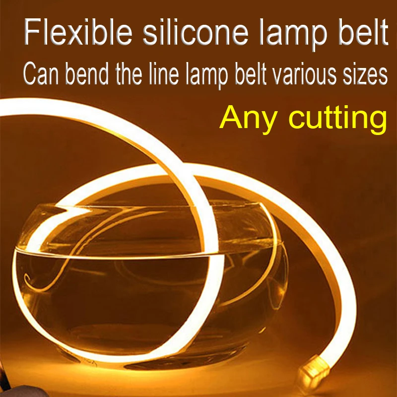 1m long Flexible Silicone Sleeve Soft Light Belt Arbitrary Modeling Embedded LED Line Light Radian Outdoor Waterproof 12V/24V