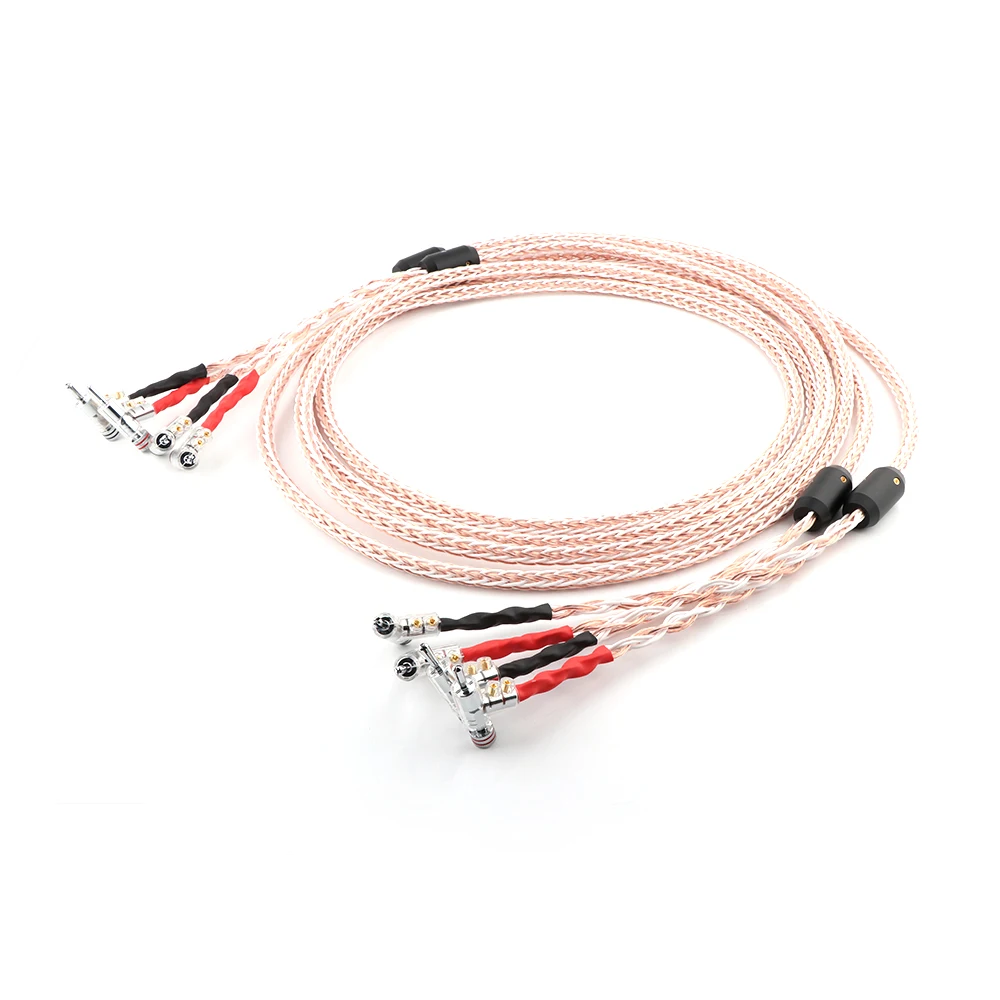 

HI-End OFC Copper Audiophile Speaker Cable with right angled banana plug hifi audio loudspeaker cable