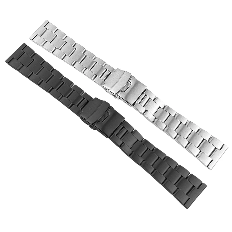 Solid 316L Stainless Steel Watchbands Silver 18mm 20mm 22mm 24mm 26mm Metal Watch Band Strap Wrist Watches Bracelet