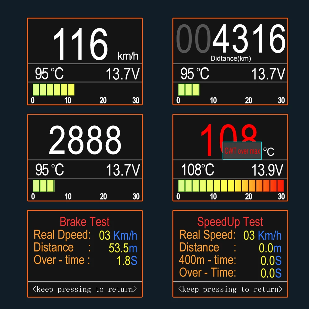 Car On-board Computer Ancel A202 Vehicle OBD2 Digital Smart HUD Display Speed Fuel Consumption Temperature Gauge OBD2 Scanner