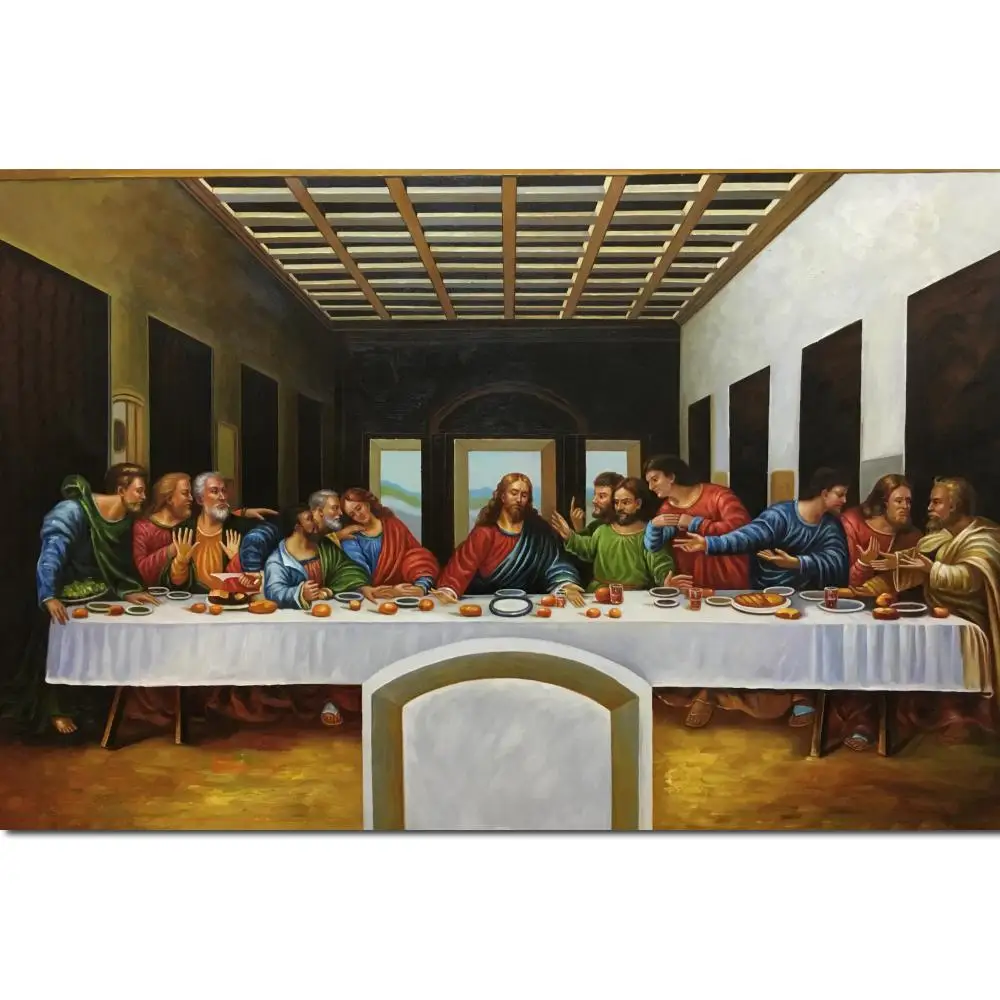 

Wall Art Canvas The Last Supper Leonardo Da Vinci Famous Painting Hand Painted Artwork For Dining Living Room Decor High Quality