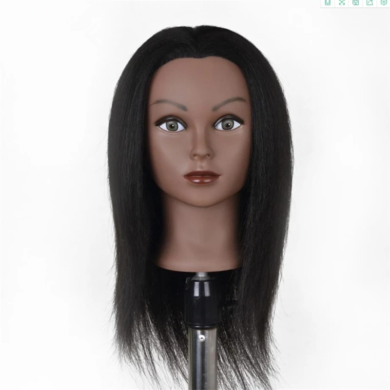 

Female Mannequin Heads With Real 100% Human Hair For Braiding African Mannequin Practice Hairdressing Training Head Dummy Head