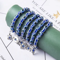 Turkish Lucky Evil Eye Bracelets Blue Evil Eye Bead Bracelet Men Women Handmade Lucky Jewelry Charm Bracelet Female Dropshipping