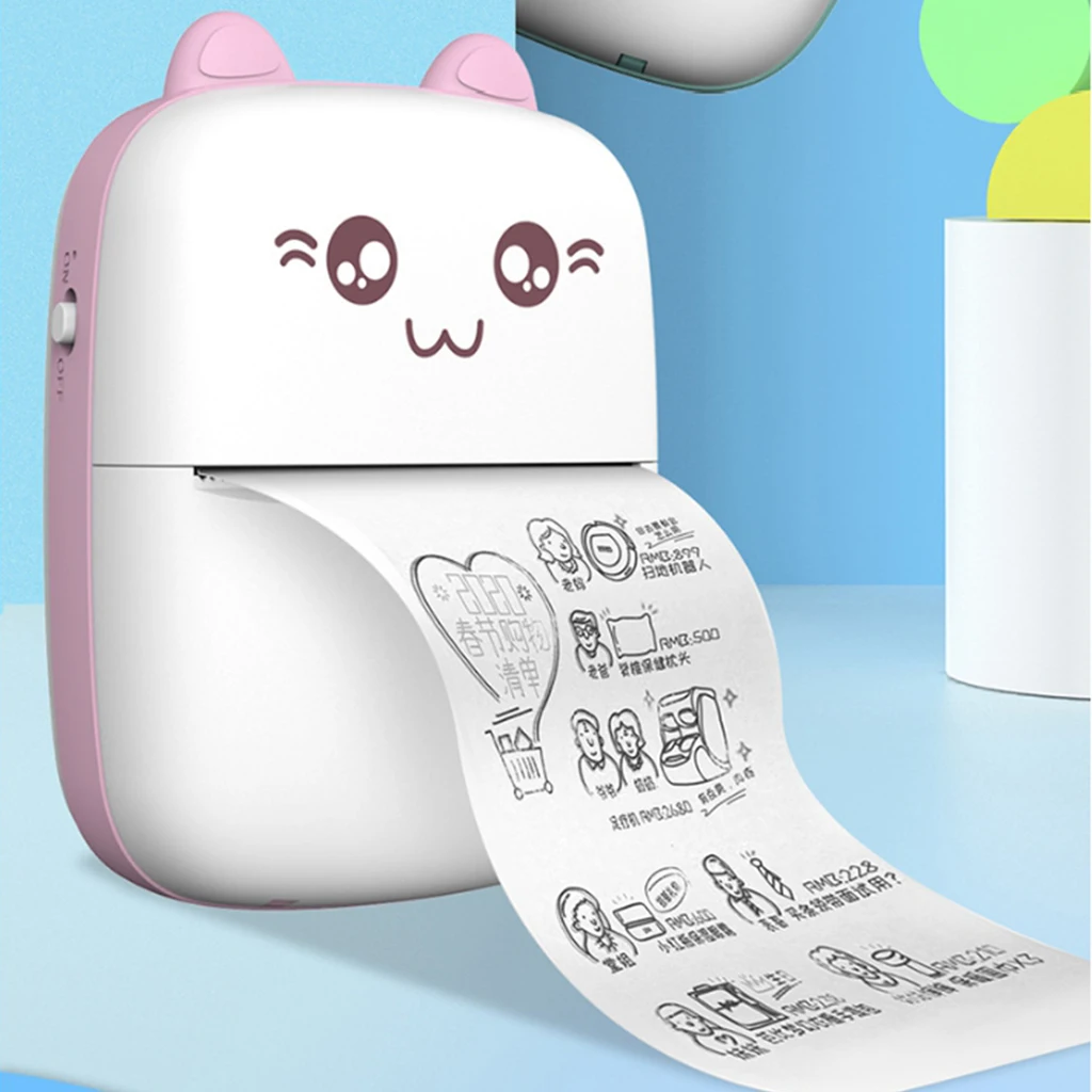 Wireless Paper Printer Portable Bluetooth Instant Pocket Thermal Receipt Photo Mini Printer for Picture Memo 57x30mm Paper