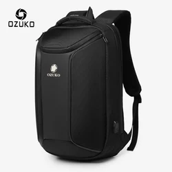 Zaino da uomo antifurto OZUKO zaino per Laptop da 15.6 pollici di grande capacità zaini impermeabili da uomo borsa da viaggio per uomo con ricarica USB