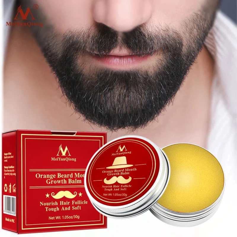 Natural Orange Organic Beard Oil Beard Wax balm Hair Loss Products Leave-In Conditioner for Groomed Beard Growth Health Care