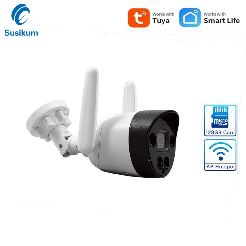 

Tuya Bullet Camera WiFi 1080P Outdoor Security Protection CCTV Video Surveillance Metal Housing IP Camera 2MP