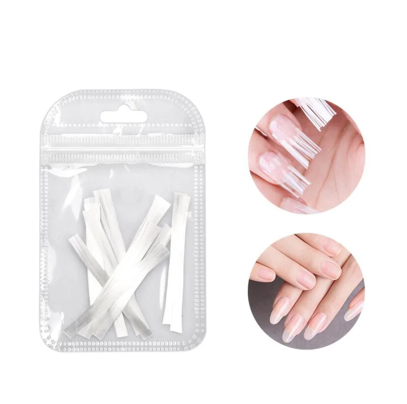 10/20pcs Fiberglass Nail Extension Glass Fibernails Fiber Nail Silk Extension Set False Nail Acrylic Tips Nail Forms Salon