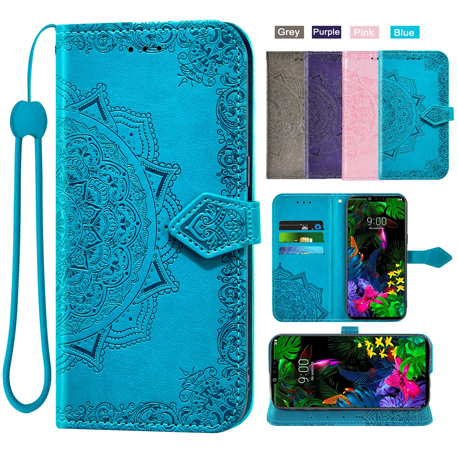 Flower flip phone wallet For Sharp Aquos R3 R5G 3 Lite 2 Zero 2 SHV44 SHV45 one S5 Android One S3  Credit card slot wrist