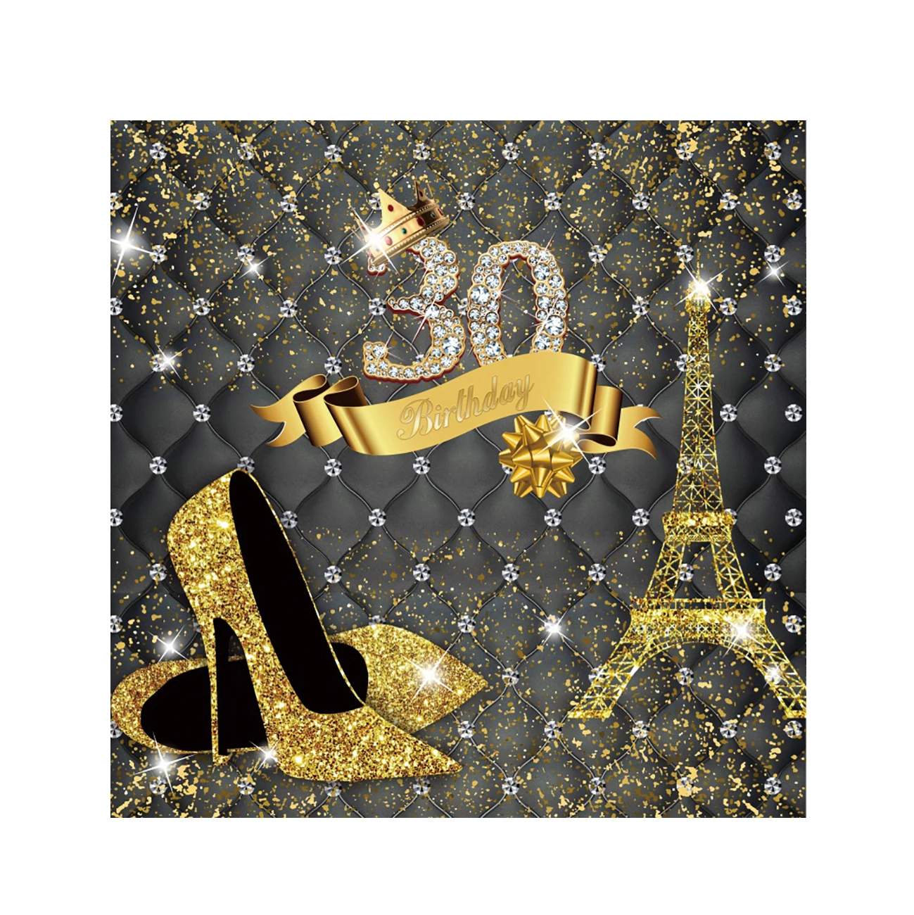 素晴らしい女性30歳の誕生日パーティーハイヒール写真背景ポートレートカスタマイズされたポスターお祝いの通話の背景