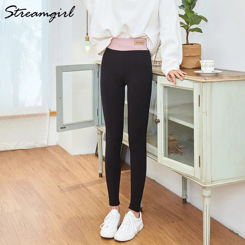 Streamgirl 5% Spandex Ấm Quần Legging Nữ Thu Đông Nhung Cao Cấp Đen Tập Luyện Quần Legging Nữ Trang Quần Mùa Đông