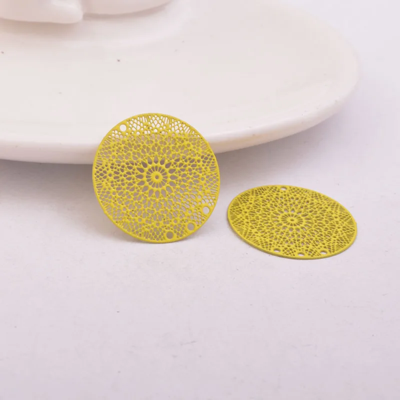 50 Stück AB5266 24mm Runde Anhänger mit vier Löchern, bedruckter Anhänger für DIY-Schmuckherstellung – Detail 9