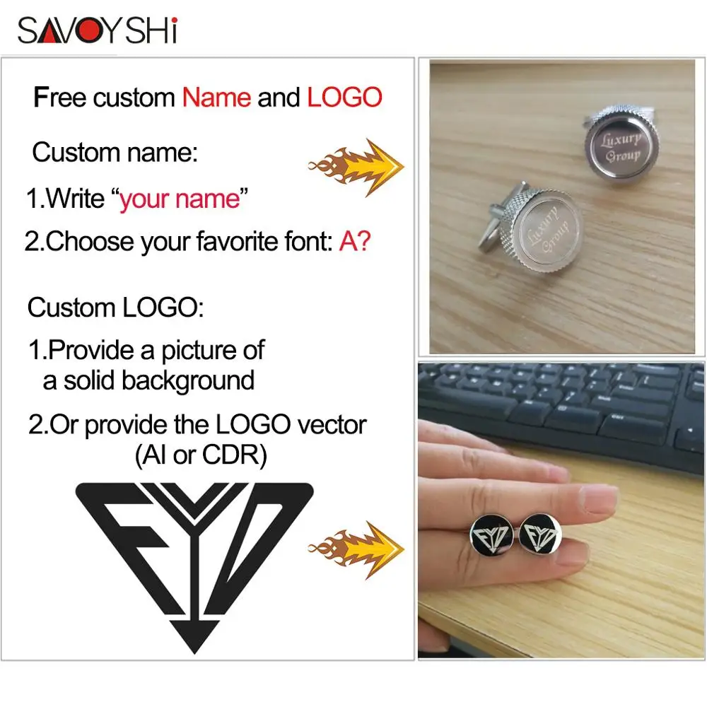 SAVOYSHI Free Carving Name Tie Clip Pin Clasp for Mens Tie Special Gift High Quality Blank Silver Color Tie pins Brand Jewelry
