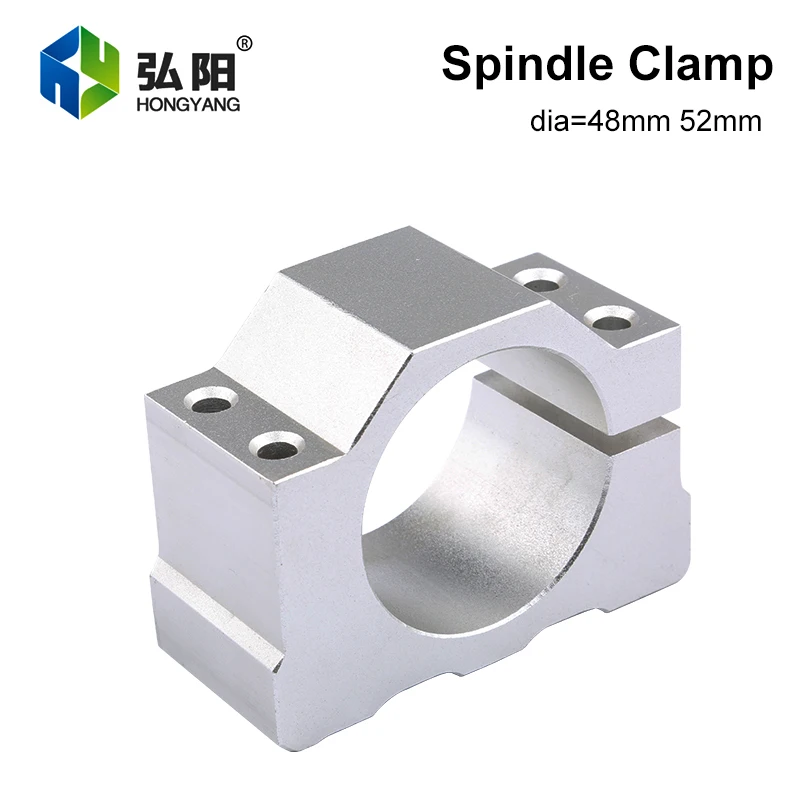 CNC Milling Machine 48mm 52mm Spindle Fixing Clamp Mounting Bracket, Aluminum Holding Fixture With 4 Screws