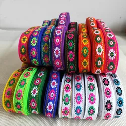 7 Yards 12MM Vintage Ethnic Embroidery Lace Ribbon Boho Jacquard Lace Trim DIY Clothes Bag Accessories Embroidered Fabric