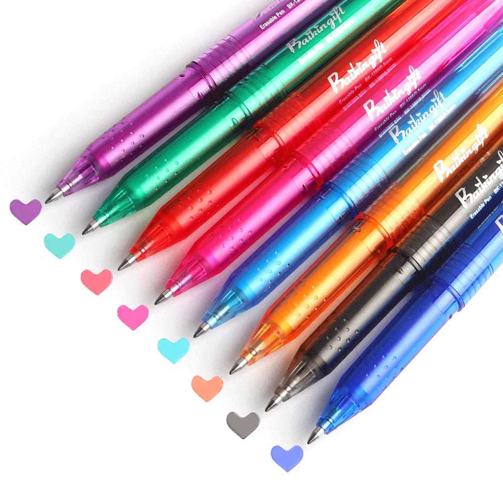 8Pcs Erasable Gel Pen Or Refill Rod 0.5mm Washable Handle Magic Erasable Pen Refills For School Writing Tools Kawaii Stationery