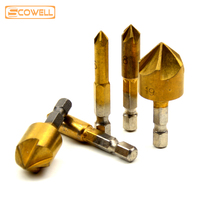 5pcs Chamfering Cutter Tool Sets Wood Drill Bit  DIY Tools Accessories 1/4\